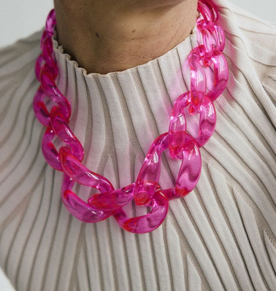 Jewelry WOS UP  | Big Chain Necklace Pink